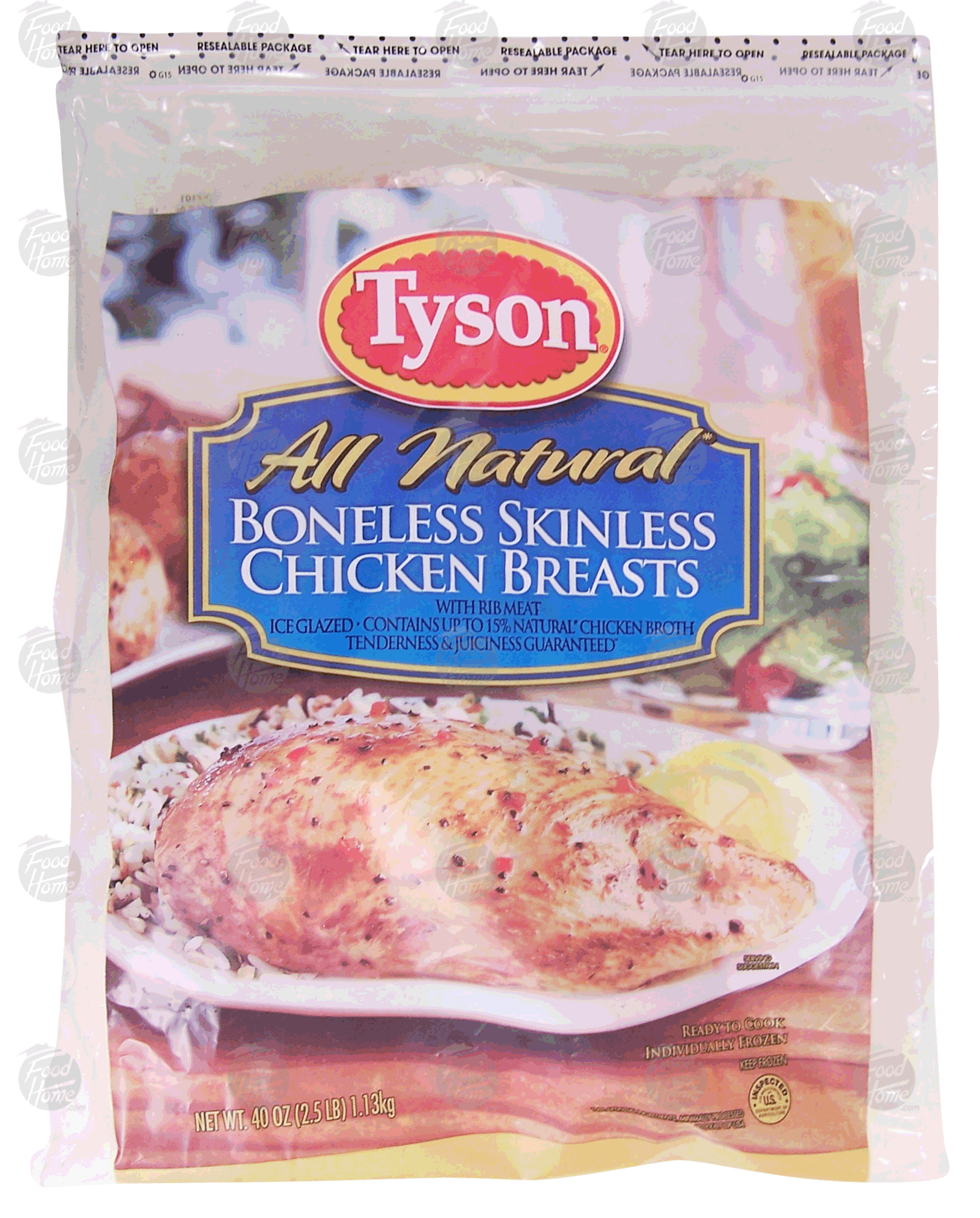 Tyson All Natural boneless skinless chicken breasts with rib meat Full-Size Picture